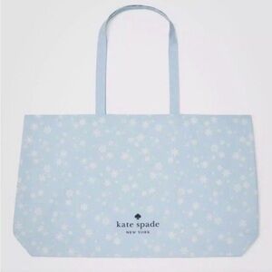 Kate Spade NWOT Blue Snowflake XL Shopping Tote
